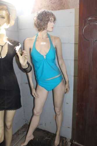 Painted Female Mannequin - Brown Wig