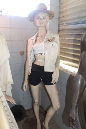 Vintage Painted Female Mannequin