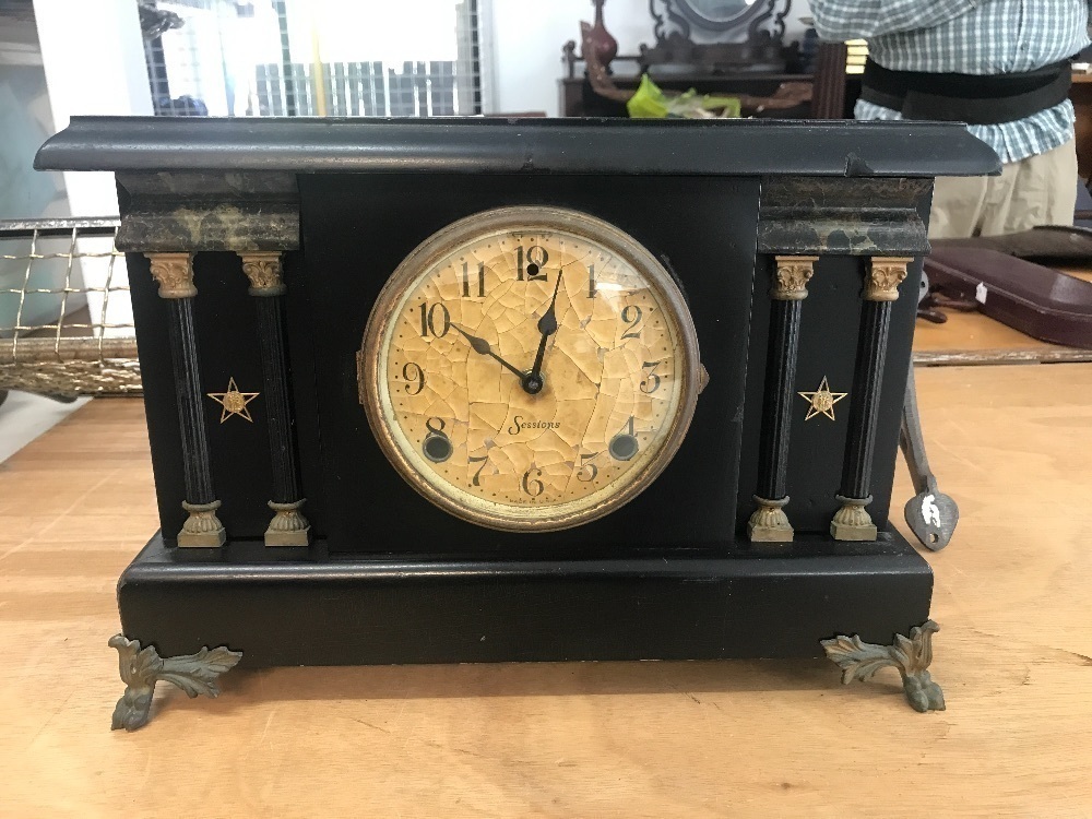 Antique Sessions Mantle Clock Converted with New Quartz Movement