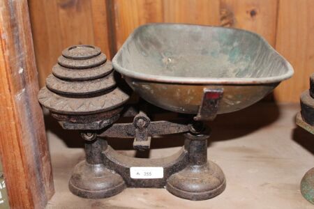 Set Vintage Household Balance Scales with Weights by AK & Sons