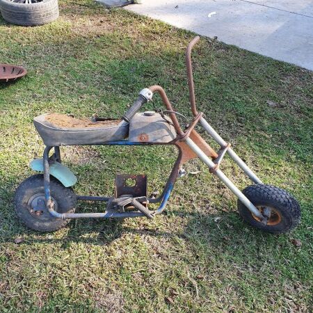 c1960's Vintage Mini Bike Converted to Chopper Look - For Restoration with Motor for Rebuild