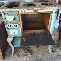 Crown No.1 Enamelled Wood Stove in Blue and Cream For Restoration - 3