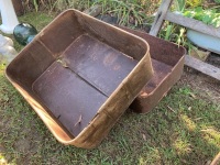 2 Large Shallow Rusty Garden Troughs - As Is