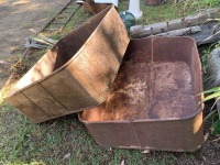 2 Large Shallow Rusty Garden Troughs - As Is - 2