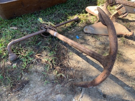 Large Vintage Steel Anchor