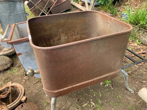 Large Rusty Steel Garden Trough - As Is