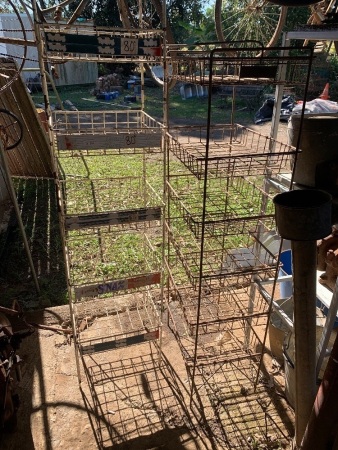 2 Vintage Shop Wire Basket Display Stands