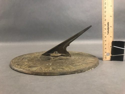 Vintage Cast Brass Sundial