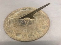 Vintage Cast Brass Sundial - 2