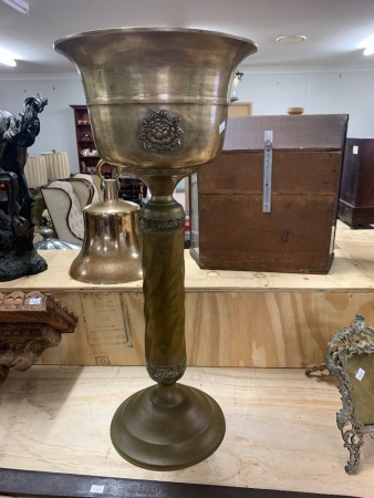 Tall Vintage Brass Planter on Twist Stand