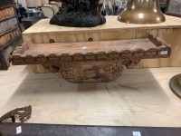 Antique Indian Carved Teak Wall Hanging Shelf