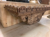 Antique Indian Carved Teak Wall Hanging Shelf - 3