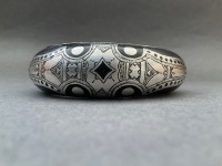 Tuareg Sterling Silver and Ebony Cuff Bracelet - 4