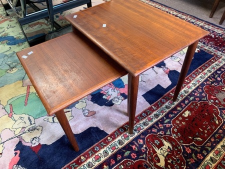 Pair of Small Teak Mid Century Parker Nesting Tables