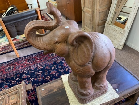 Large Heavy Stoneware Garden Elephant