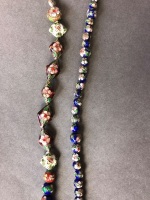 Extra Long Cloisonne and Silver Bead Necklace - 3