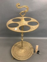 Vintage Cast Brass Umbrella & Walking Stick Stand - 2