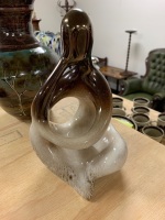 Mid Century Ellis Pottery Lustre Glazed Thinking Man Figure - 3