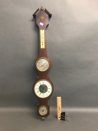 Mid Century Wall Mounted Clock/Barometer/Thermometer