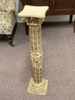 Heavy Cast Resin Greco Roman Style Plant Stand - 2