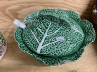 Large Bordallo Pinheiro Ceramic Cabbage Tureen with Ladle - 2