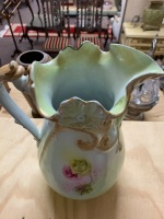 Antique Large Victorian Wash Jug with Roses - 4