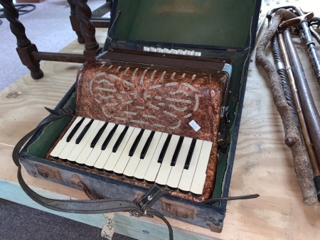 Vintage Italian Castelfidardo Social Piano Accordion in Case