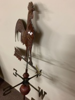 Brass, Iron and Copper Cockerel Weather Vane on Bracket - 2