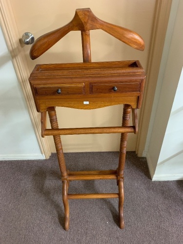 Contemporary Carved Timber Gentlemans Valet Stand