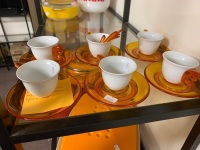 Set 6 Italian Omada Espresso Coffee Cup, Saucer and Spoon Set - 3