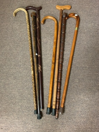 Asstd Lot of 7 Vintage Walking Sticks