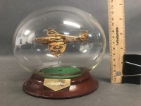 Spitfire in Glass Globe and Silent Fighter Pilot Statue - 2