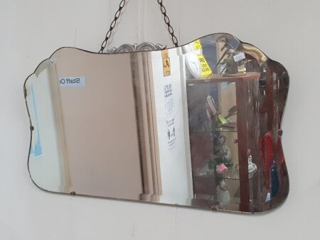 Vintage Art Beco Bevelled Wall Mirror