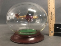 Spitfire in Glass Globe and Silent Fighter Pilot Statue - 4