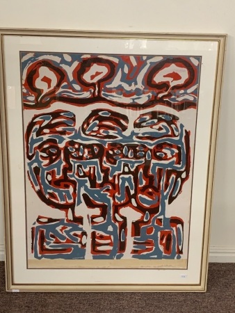 Large Framed and Signed Ltd Edition Screenprint Human Linage 12/60 Signed Milgate 67