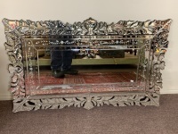 Large Rectangular Contemporary Venetian Mirror - As Is