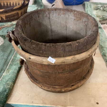 Antique TimberBound Hollowed Log Bucket - Possibly Japanese