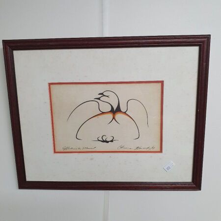 Signed Framed Artwork - Affectionate Moment - Clemence Westcott 1979