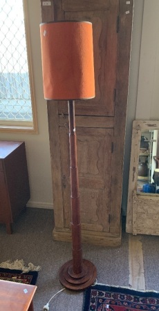 Vintage Turned Timber Telescopic Look Stand Lamp