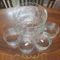 Large Mid Century Finnish Glass Bowl by Oiva Toikka for Arabia + 4 Smaller Matching Bowls - 5