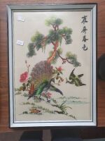 Pair of Framed and Signed Chinese Silk on Silk Embroideries of Peacocks - 3