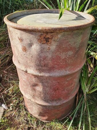 Vintage Heavy Galvanised 40 Gal Drum