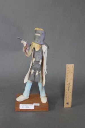 Nob Creek Pottery Ned Kelly Figuring on Timber Plinth