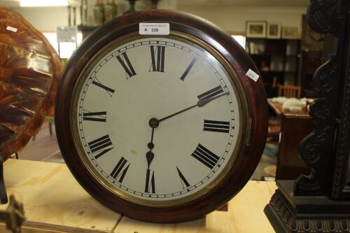 Large Antique Timber Cased Station/School Clock - Working Order