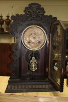 Antique Timber Cased Ansonia Mantle Clock - Runs - Needs Service - 2