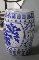 Chinese Blue and White Ceramic Tub Stool - 2