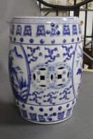 Chinese Blue and White Ceramic Tub Stool - 3