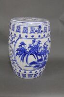 Chinese Blue and White Ceramic Tub Stool - 4