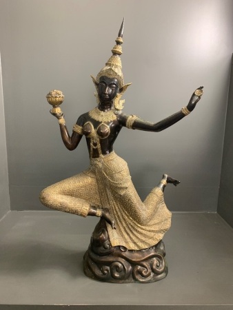 XL Brass Thai Dancer Statue - App. 1100mm Tall