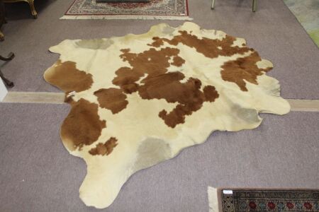 Vintage Brown White Cow Hide